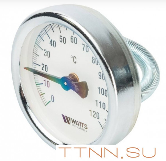 Термометр биметаллический накладной с пружиной Watts FR810 (TAB) 80 мм. Термометр биметаллический накладной с пружиной Watts FR810 (TAB) 80 мм.