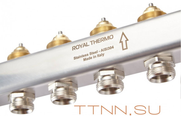 Для отопления Royal Thermo 1" ВР-3/4" НР, 4 выхода, нерж. (RTE 51.104) Для отопления Royal Thermo 1" ВР-3/4" НР, 4 выхода, нерж. (RTE 51.104)