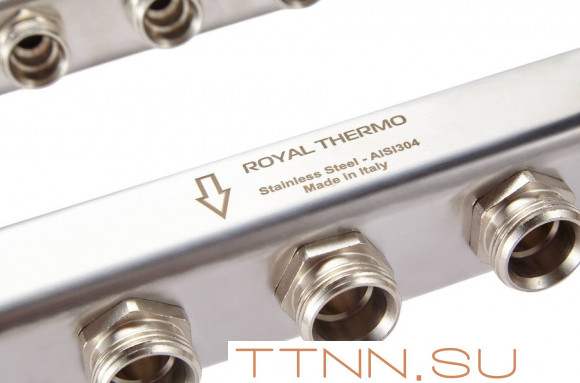 Для отопления Royal Thermo 1" ВР-3/4" НР, 5 выходов, нерж. (RTE 51.105) Для отопления Royal Thermo 1" ВР-3/4" НР, 5 выходов, нерж. (RTE 51.105)