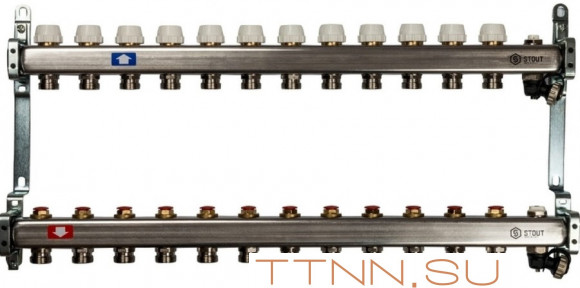 Коллектор с запорными клапанами STOUT SMS-0932-000012