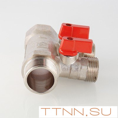 Коллектор с отсекающими кранами Valtec 1"х3 выхода Евроконус 3/4 VTc.580.NE.0603