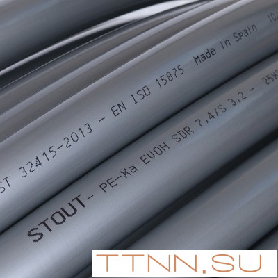 Труба сшитый полиэтилен 25 мм STOUT PEX-a 25х3,5 (бухта 50 метров) серая Труба сшитый полиэтилен 25 мм STOUT PEX-a 25х3,5 (бухта 50 метров) серая