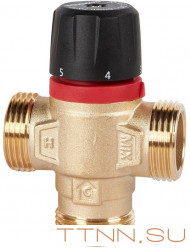 Смесительный клапан Rommer 1" НР 35-60°С KV 1,6 (RVM-0132-166025) боковое смешивание