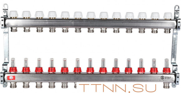 Коллектор с расходомерами STOUT SMS 0917 000013 Коллектор с расходомерами STOUT SMS 0917 000013