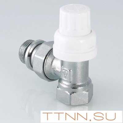 Клапан термостатический для радиатора угловой с дополнительным уплотнением Valtec 1/2" VT.031.NR.04