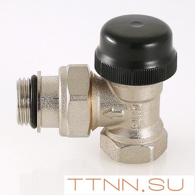 Клапан термостатический для радиатора угловой с преднастройкой Valtec 3/4 VT.037.N.05