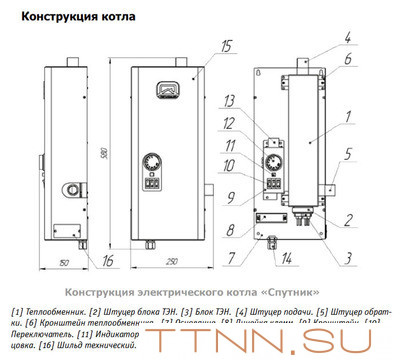 Электрический котел Теплодар СПУТНИК электро 9 черный Электрический котел Теплодар СПУТНИК электро 9 черный