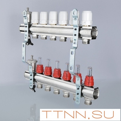 Для отопления VALTEC 1"х12 вых. Евроконус 3/4"с расходомерами в сборе Для отопления VALTEC 1"х12 вых. Евроконус 3/4"с расходомерами в сборе