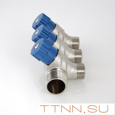 Коллектор с регулировочными вентилями и наружной резьбой Valtec 3/4*3*1/2 VT.560.N