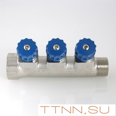 Коллектор с регулировочными вентилями и наружной резьбой Valtec 3/4*4*1/2 VT.560.N