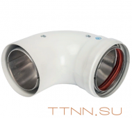 Отвод STOUT 90° DN80 для раздельного дымохода утепленный Отвод STOUT 90° DN80 для раздельного дымохода утепленный