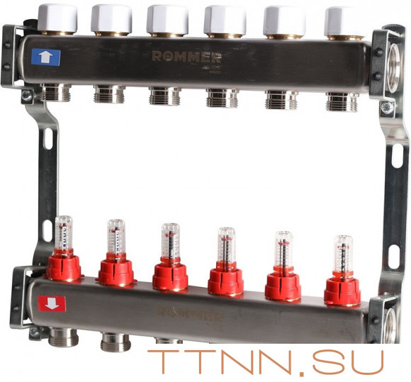 Для отопления Rommer 1"/3/4"x6 с расходомерами (RMS-1200-000006) Для отопления Rommer 1"/3/4"x6 с расходомерами (RMS-1200-000006)
