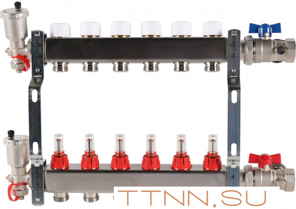 Для отопления Rommer 1"/3/4"x6 с расходомерами (RMS-1210-000006) Для отопления Rommer 1"/3/4"x6 с расходомерами (RMS-1210-000006)