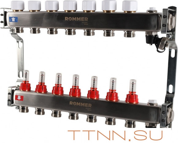Для отопления Rommer 1"/3/4"x7 с расходомерами (RMS-1201-000007)