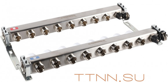 Для отопления Rommer 1"/3/4"x8 с запорными клапанами (RMS-3201-000008) Для отопления Rommer 1"/3/4"x8 с запорными клапанами (RMS-3201-000008)