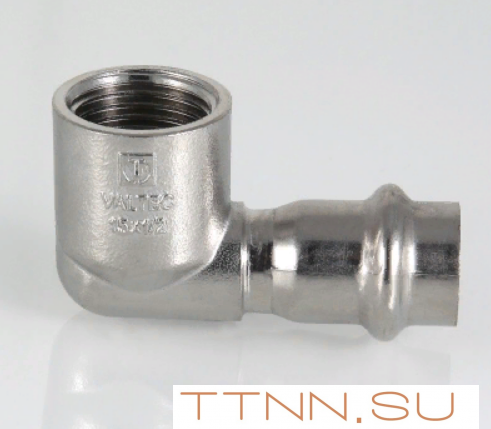 Угольник из нержавеющей стали 90 градусов Valtec 22х1/2