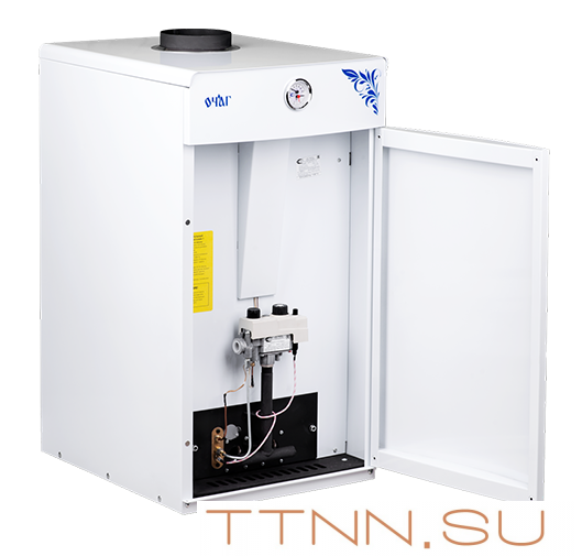 Газовый напольный котел СервисГаз Очаг Премиум АОГВ-65 EN с автоматикой SIT