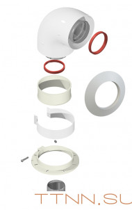 Колено подключения 90 диам. 60/100 для газовых котлов Navien